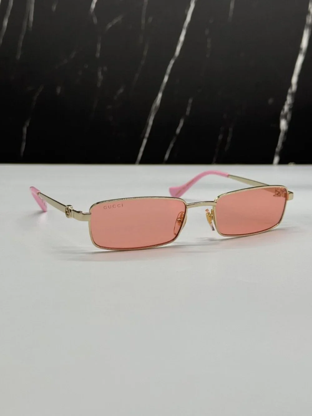 NEW GUCCI GG1600S 004 GOLD/PINK WOMEN SUNGLASSES WITH CHAIN